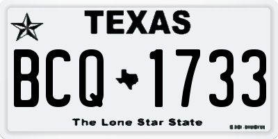 TX license plate BCQ1733