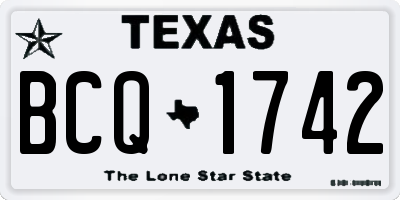 TX license plate BCQ1742