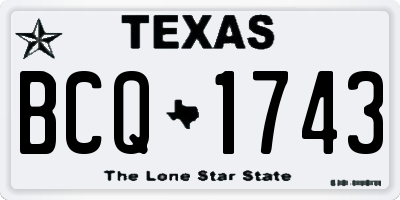 TX license plate BCQ1743