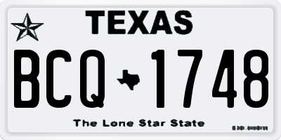 TX license plate BCQ1748