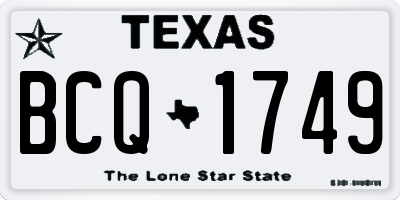 TX license plate BCQ1749