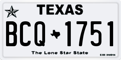 TX license plate BCQ1751