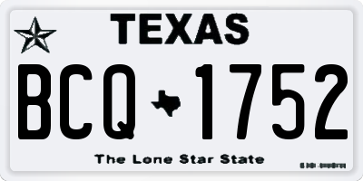 TX license plate BCQ1752