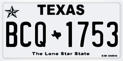 TX license plate BCQ1753