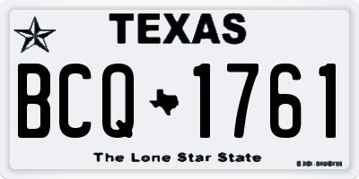 TX license plate BCQ1761