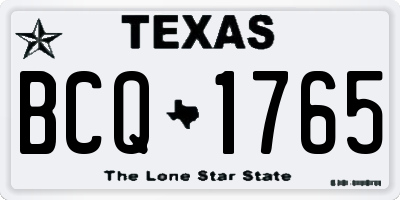 TX license plate BCQ1765