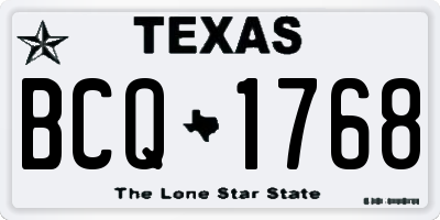 TX license plate BCQ1768