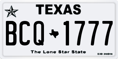 TX license plate BCQ1777