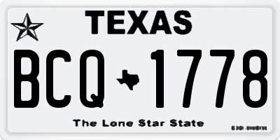 TX license plate BCQ1778