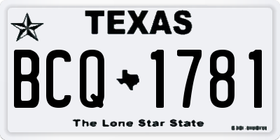 TX license plate BCQ1781