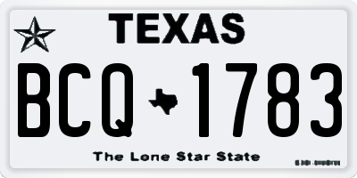 TX license plate BCQ1783
