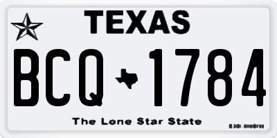 TX license plate BCQ1784