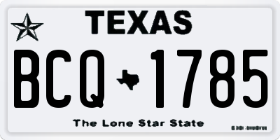 TX license plate BCQ1785