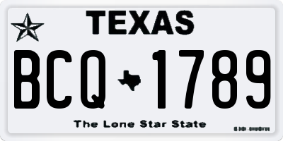 TX license plate BCQ1789