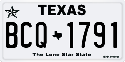 TX license plate BCQ1791