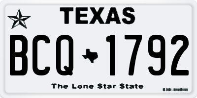 TX license plate BCQ1792