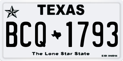 TX license plate BCQ1793