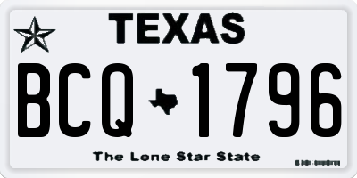 TX license plate BCQ1796