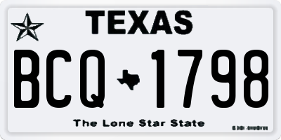 TX license plate BCQ1798