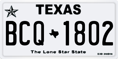 TX license plate BCQ1802