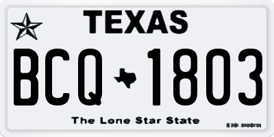TX license plate BCQ1803