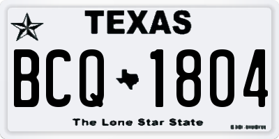 TX license plate BCQ1804