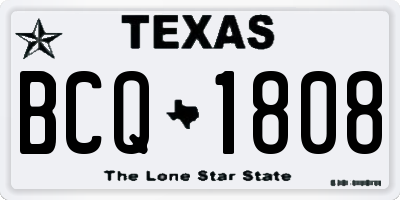 TX license plate BCQ1808
