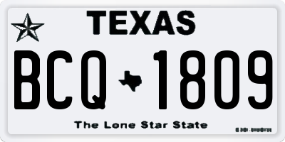 TX license plate BCQ1809