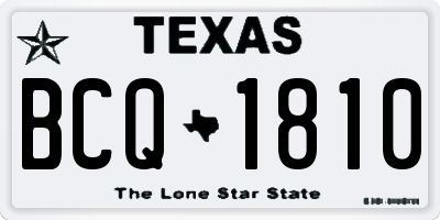 TX license plate BCQ1810
