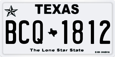 TX license plate BCQ1812