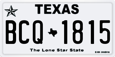 TX license plate BCQ1815