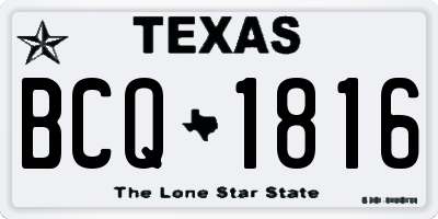 TX license plate BCQ1816