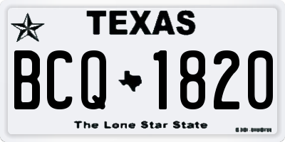 TX license plate BCQ1820