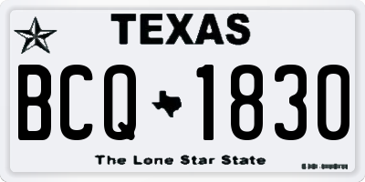 TX license plate BCQ1830