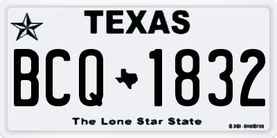 TX license plate BCQ1832