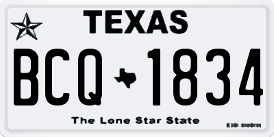 TX license plate BCQ1834