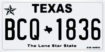 TX license plate BCQ1836