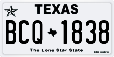 TX license plate BCQ1838