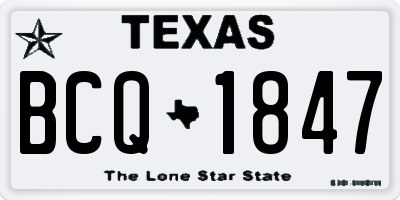 TX license plate BCQ1847