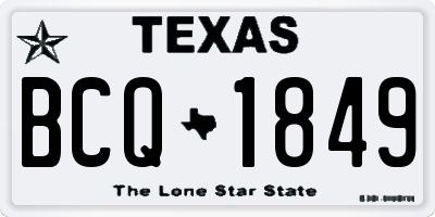 TX license plate BCQ1849