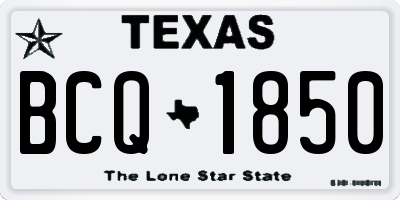 TX license plate BCQ1850