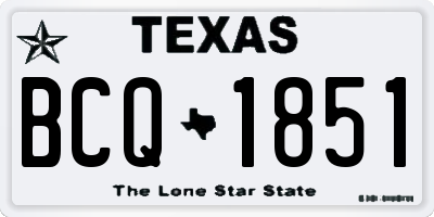 TX license plate BCQ1851