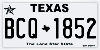 TX license plate BCQ1852
