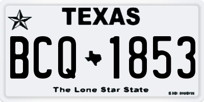 TX license plate BCQ1853