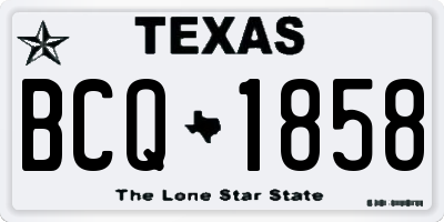 TX license plate BCQ1858