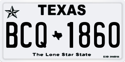 TX license plate BCQ1860