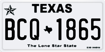 TX license plate BCQ1865