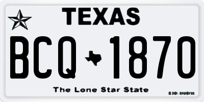 TX license plate BCQ1870