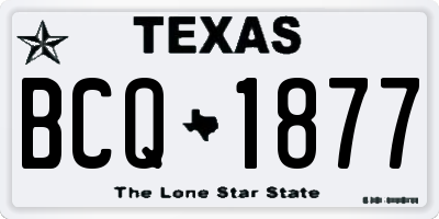 TX license plate BCQ1877