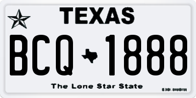 TX license plate BCQ1888